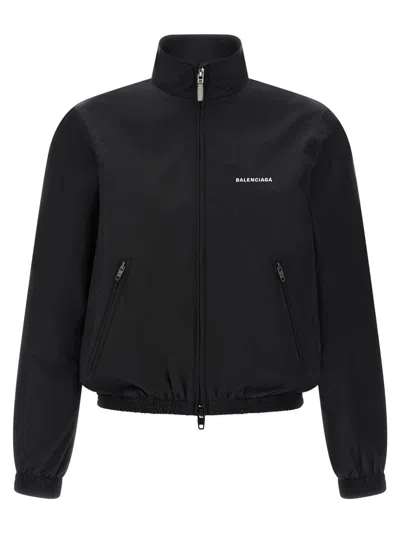 BALENCIAGA BLACK LOGO EMBROIDERY JACKET