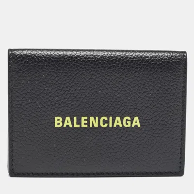 Pre-owned Balenciaga Black Logo Flap Card Case
