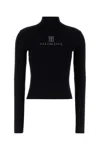 Balenciaga Women Turtleneck With Lettering Logo On The Front In Black