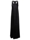 Balenciaga Black Long Evening Dress With Logo Motif All-over In Viscose Woman In Black