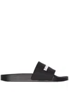 Balenciaga Logo Rubber Slide Sandals In Black