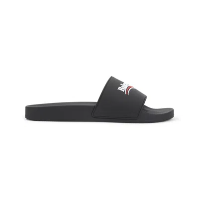 BALENCIAGA MEN BLACK LOGO SLIDES, 9 LUXURY SLIPPERS & SLIDES FOR MEN DARVEYS