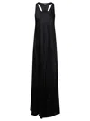 Balenciaga Black Long Evening Dress With Logo Motif All-over In Viscose Woman In Black