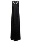 Balenciaga Black Long Evening Dress With Logo Motif All-over In Viscose Woman In Multicolor