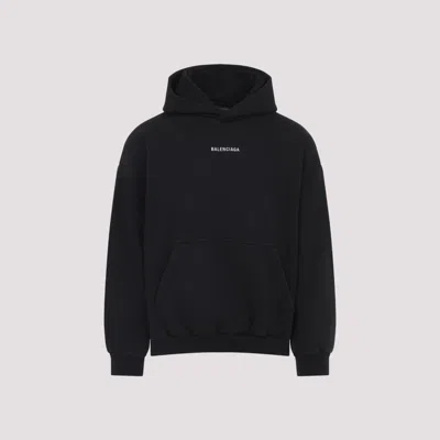 BALENCIAGA BLACK LONG SLEEVES LOGO HOODIE