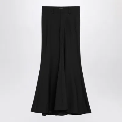 Balenciaga Black Long Wool Skirt