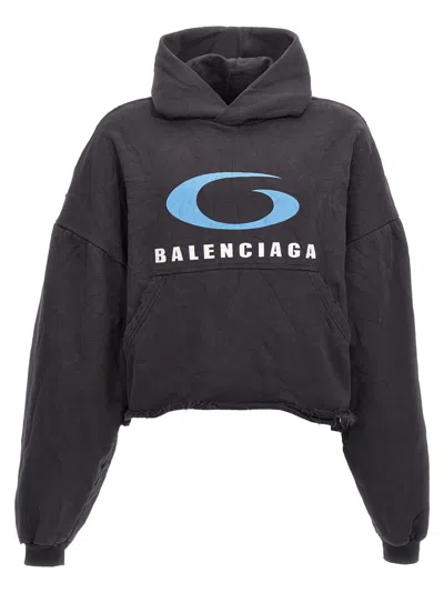 Balenciaga Men Hoodie Loop Sports Icon Medium Fit In Black