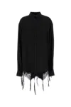 Balenciaga Women Black Lyocell Oversize Shirt