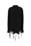 Balenciaga Women Black Lyocell Oversize Shirt