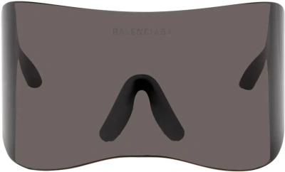 Balenciaga Black Mask Rectangular Sunglasses In 001 Grey