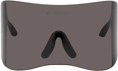 Balenciaga Black Mask Rectangular Sunglasses In Grey