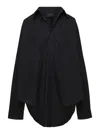 Balenciaga Black Maxi Shirt In Cotton Woman In Black