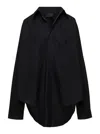 Balenciaga Black Maxi Shirt In Cotton Woman In Black