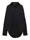 Balenciaga Black Maxi Shirt In Cotton Woman In Black