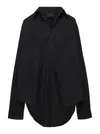 Balenciaga Black Maxi Shirt In Cotton Woman In Black
