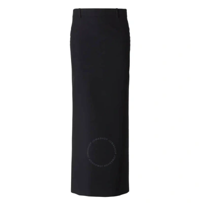 Balenciaga Black Maxi Tube Wool Skirt With Slit