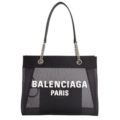 Balenciaga Black Medium Duty Free Mesh Tote Bag