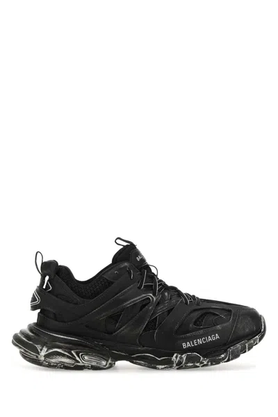 Balenciaga Black Mesh And Rubber Track Sneakers