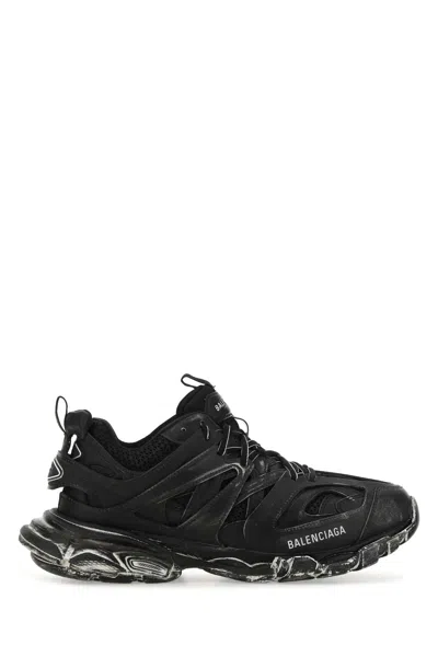 Balenciaga Black Mesh And Rubber Track Sneakers