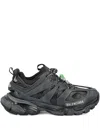 Balenciaga Black Mesh And Rubber Track Sneakers In Black