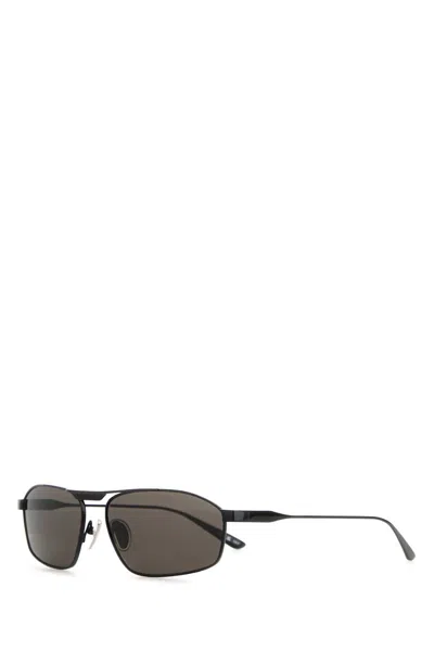 Balenciaga Black Metal Sunglasses In Brown