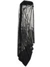 Balenciaga Draped Back Midi Dress With Metallic Effect In Black