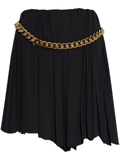 BALENCIAGA BALENCIAGA BLACK MINI SKIRT WITH GOLDEN CHAIN