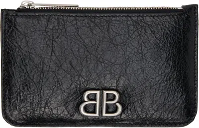 Balenciaga Black Monaco Long Coin & Card Holder In 1000 Black