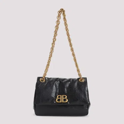 Balenciaga Black Monaco Shoulder Bag In Multicolor