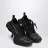 Balenciaga Monday Heels In Cowskin And Polyester Shoes In Black