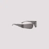 Balenciaga Black Mono Rectangle Sunglasses In Gray