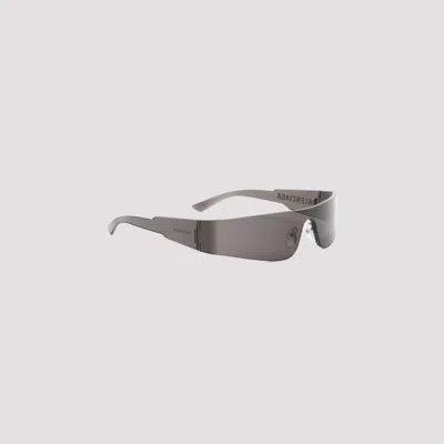Balenciaga Black Mono Rectangle Sunglasses In Gray