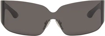 Balenciaga Black Mono Square Sunglasses In Purple