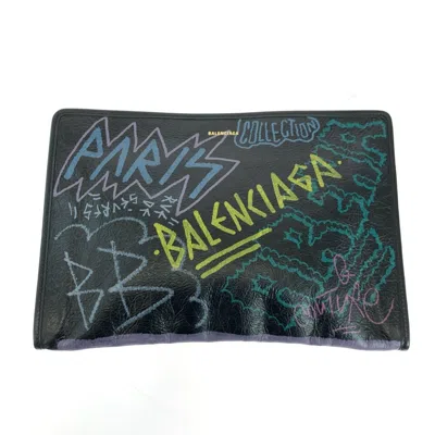 Pre-owned Balenciaga Black Multi-color Leather Clutch Bag ()