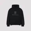 Balenciaga Black Hoodie With Fixed Hood And Logo Lettering On The Front In Cotton Man In Black