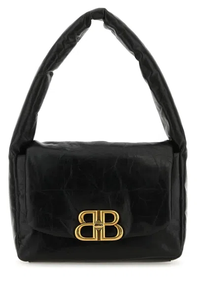 Balenciaga Black Nappa Leather Small Monaco Shoulder Bag