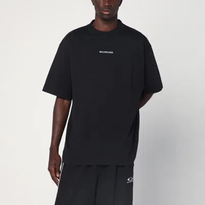 Balenciaga New Back T-shirt Medium Fit Clothing In Black