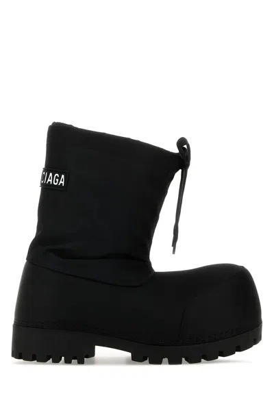 Balenciaga Black Nylon Alaska Ankle Boots