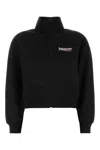 Balenciaga Black Cotton Blend Sweatshirt With Logo In Black