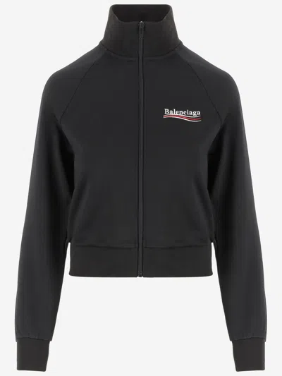 BALENCIAGA BLACK NYLON BEN SWEATSHIRT