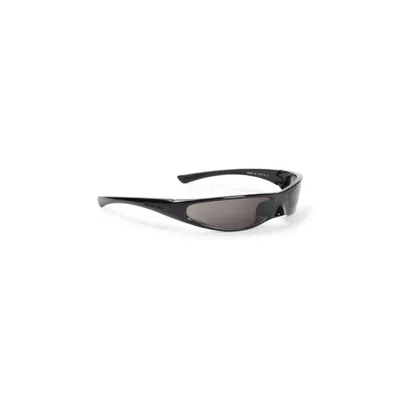 Balenciaga Black Nylon Blade Rectangle Sunglasses