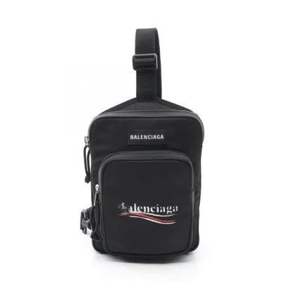 Pre-owned Balenciaga Black Nylon Canvas Fanny Pack Sling Bag ()