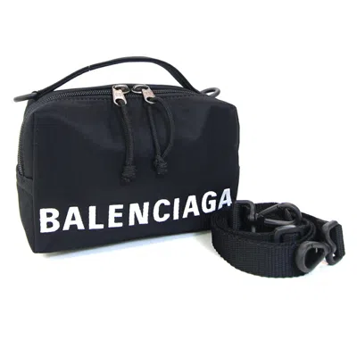 Pre-owned Balenciaga Black Nylon Canvas Handbag Pochette Pouch Shoulder Bag ()