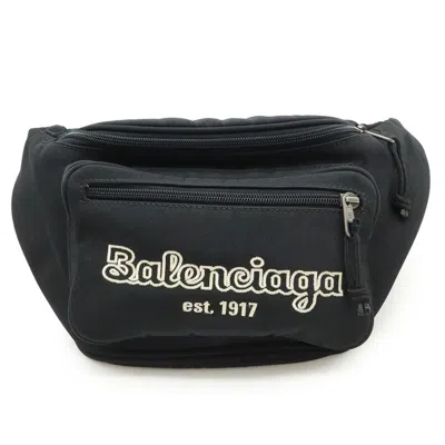 Pre-owned Balenciaga Black Nylon Canvas Pouch Sling Bag ()