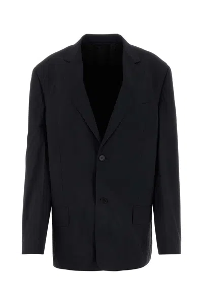 Balenciaga Black Nylon Oversize Blazer