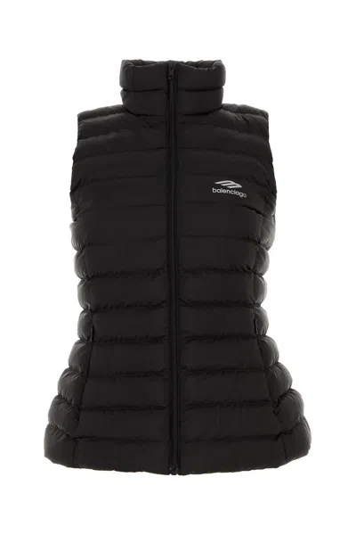 BALENCIAGA BLACK NYLON SLEEVELESS JACKET