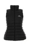 Balenciaga Sleeveless Quilted High Neck Jacket In Black