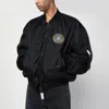 Balenciaga Men Bomber Jacket With Logo In Black