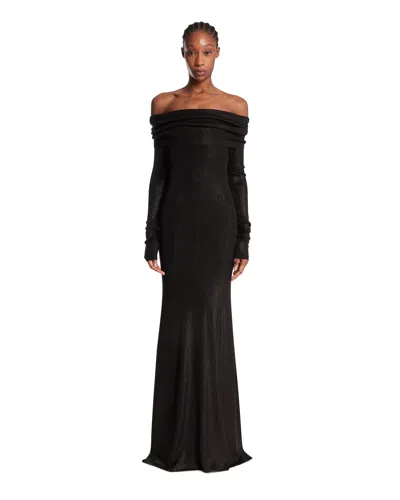 Balenciaga Black Off-shoulder Maxi Dress