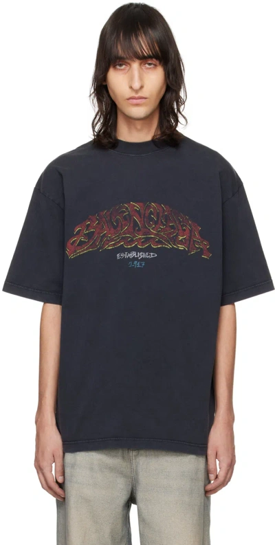 Balenciaga Black Offshore T-shirt In 1568 Faded Black/red